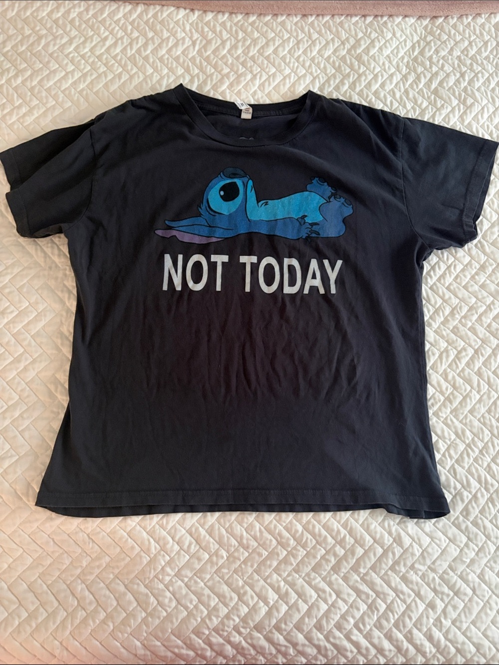 Disney Lilo & Stitch Black 'Not Today' Graphic Tee Size XL
